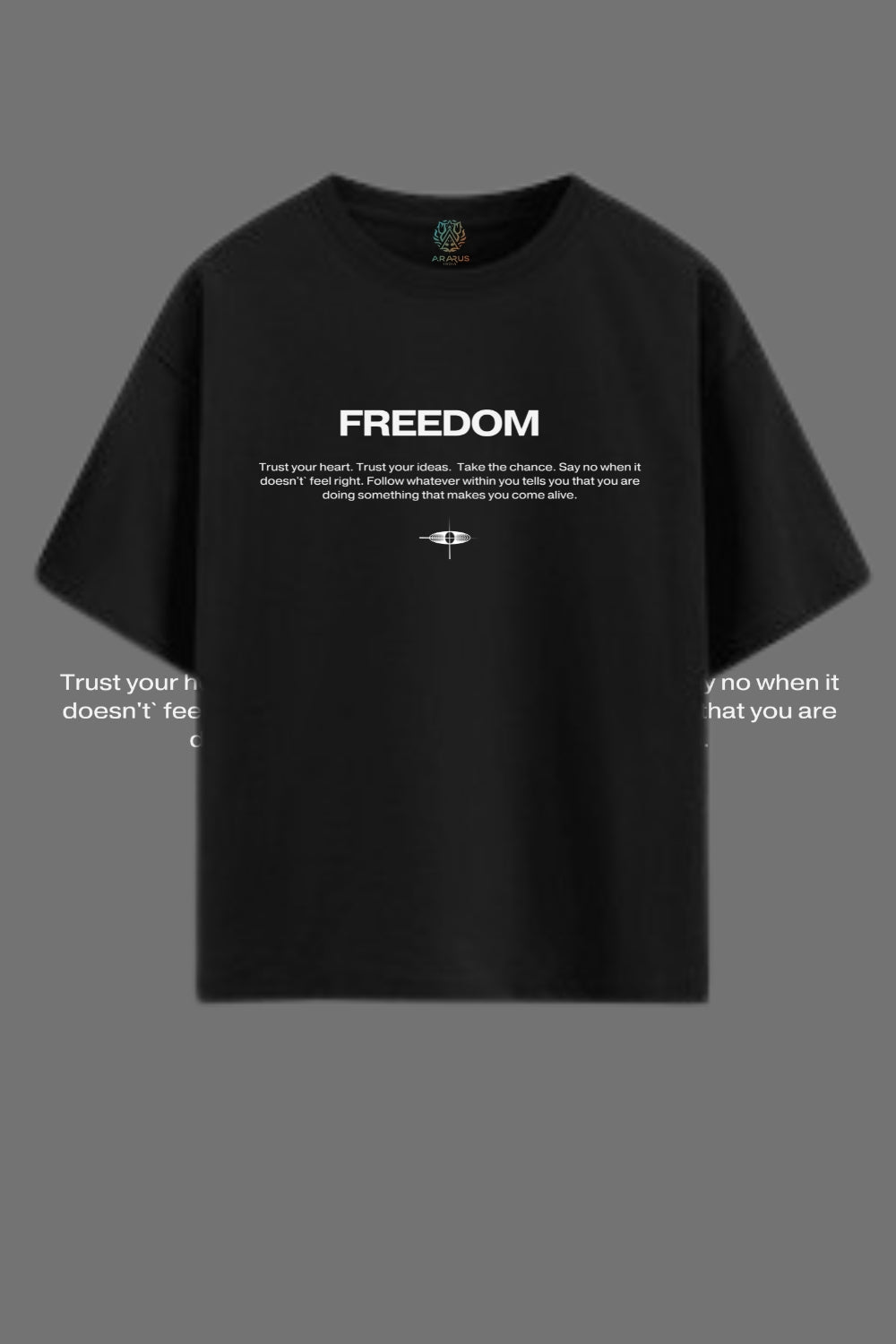 Freedom in Style – Premium Oversized Black T-shirt
