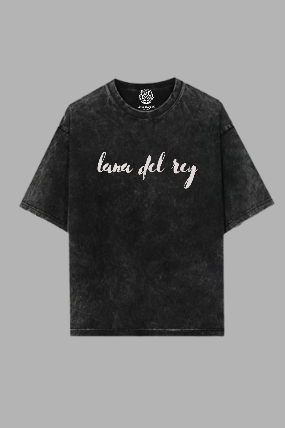 Luxury Streetwear: Oversized Acid Wash T-shirt with Lana Del Rey Art