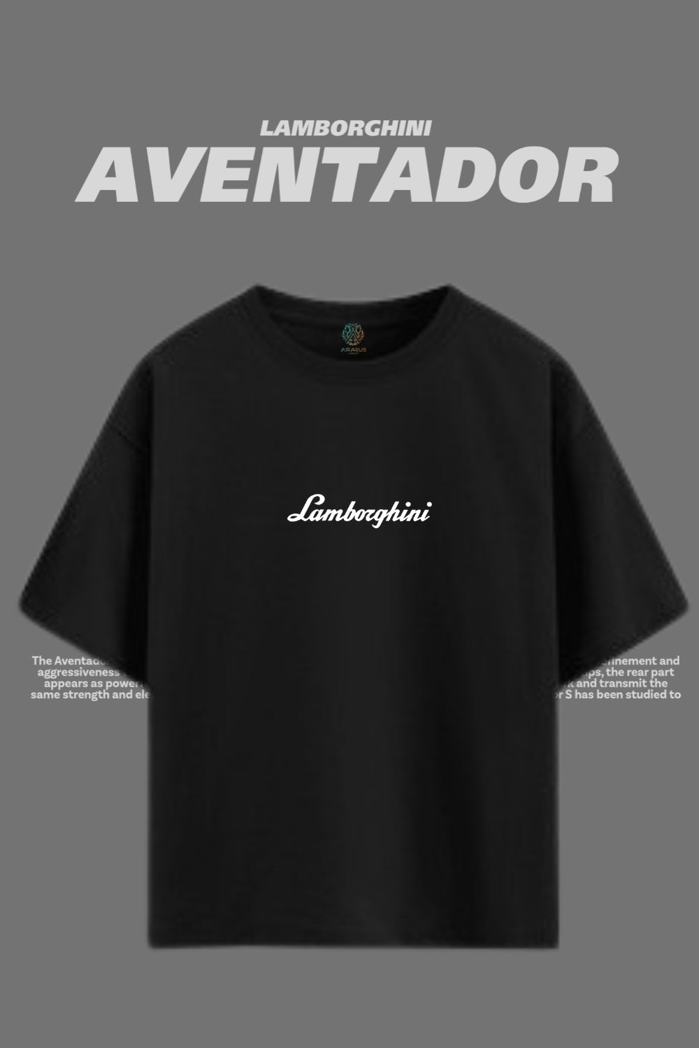 Elevate Streetwear: Lamborghini Oversized Premium Black T-Shirt
