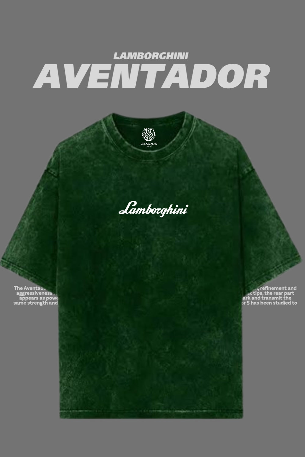 Power Meets Fashion: Lamborghini Oversized T-shirt in Acid Wash Green