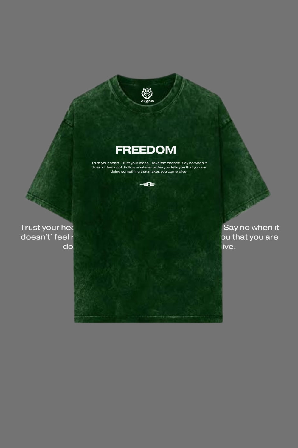 Freedom Redefined – Premium Oversized Acid Wash Green T-Shirt