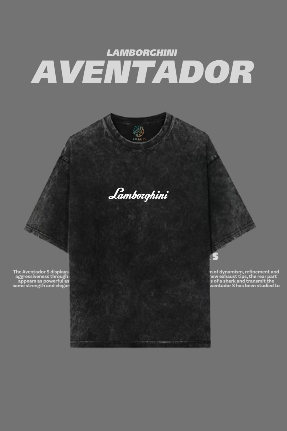 Power Meets Fashion: Lamborghini Oversized T-shirt in Acid Wash Green