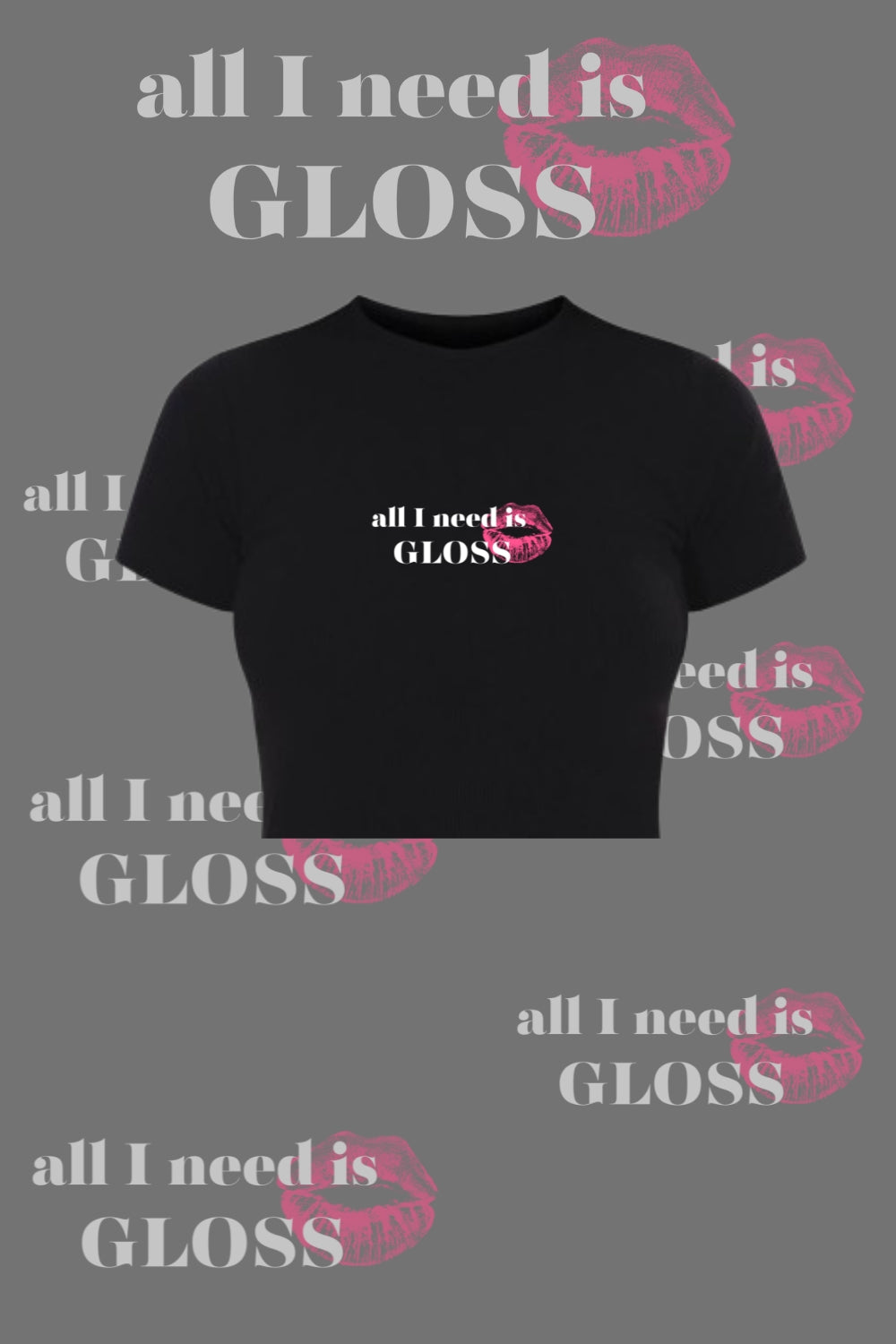 Effortless Style in Classic Black: All I Need Is Gloss Crop Top