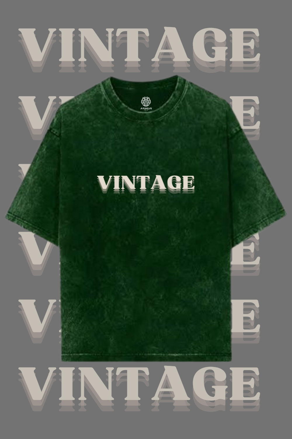 The Luxury of Vintage, Reimagined – Premium Oversized Acid Wash Green T-shirt