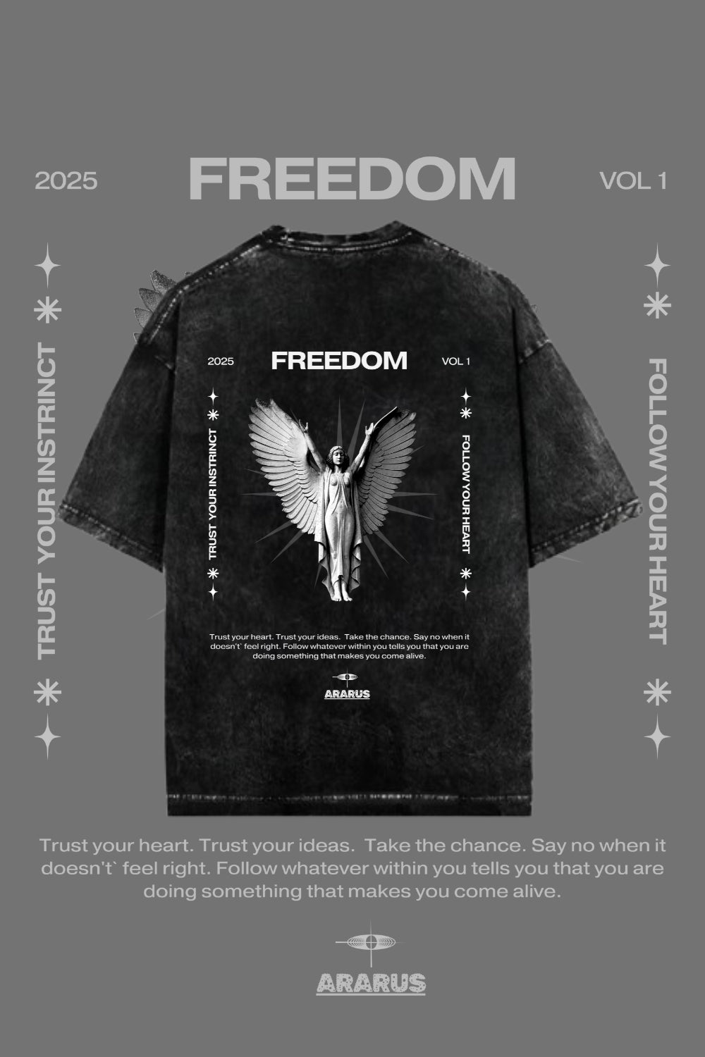 Freedom Redefined – Premium Oversized Acid Wash Green T-Shirt