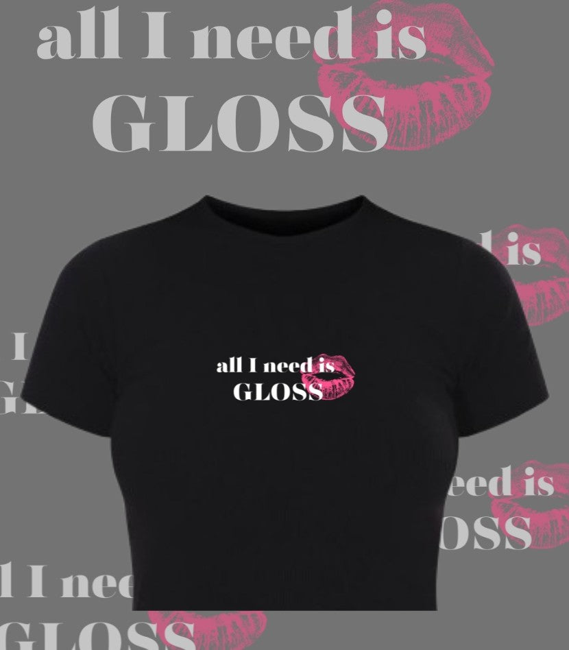 Effortless Style in Classic Black: All I Need Is Gloss Crop Top