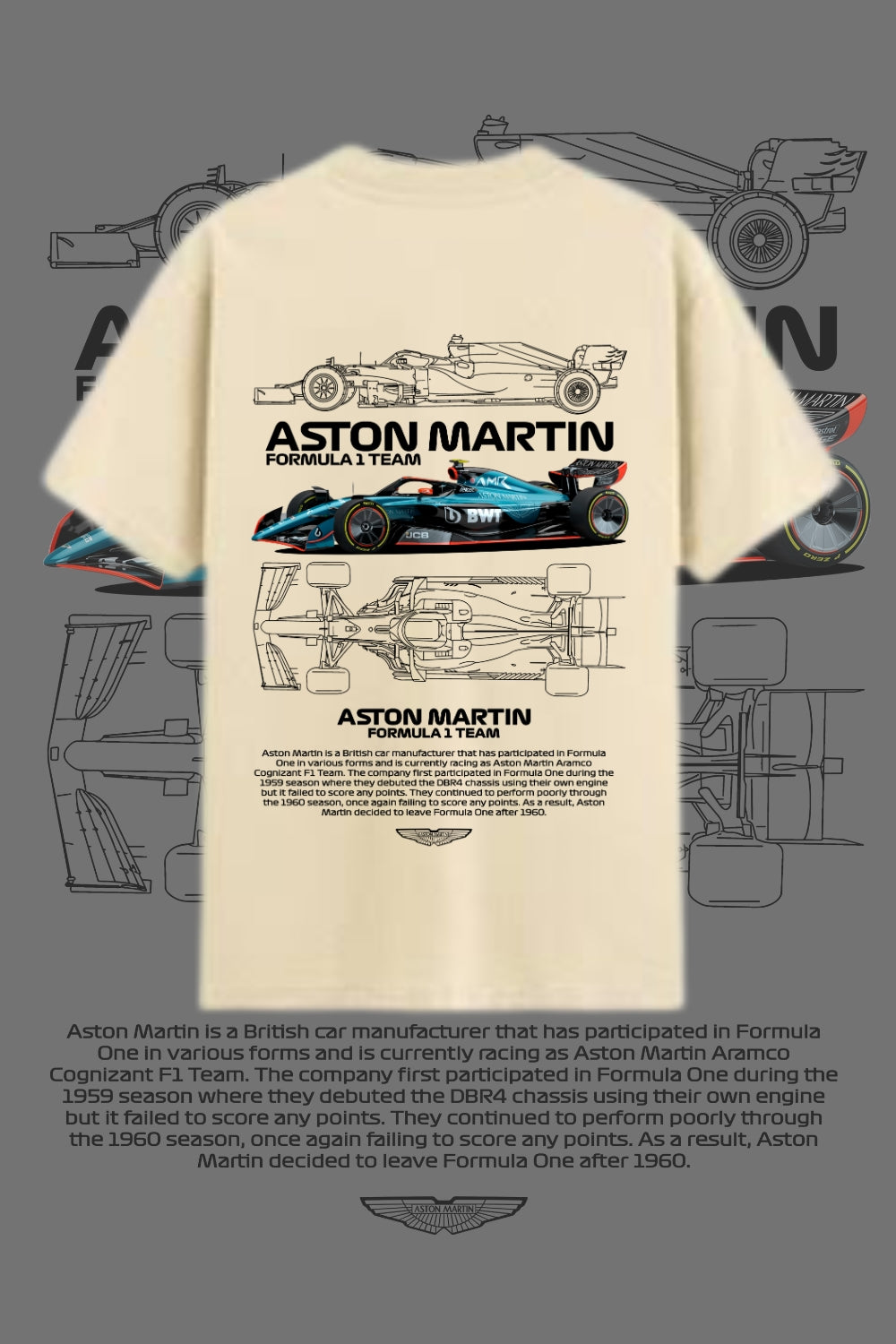 Luxury in Every Thread : Aston Martin Oversized White T-shirt