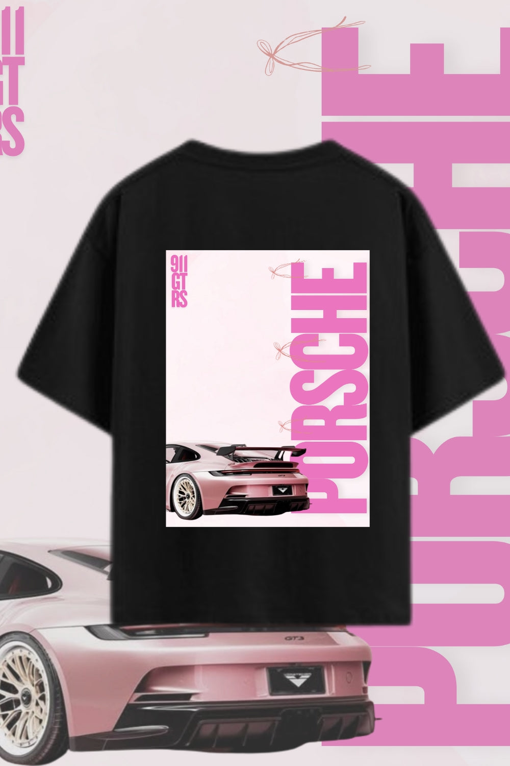 Bold. Premium. Oversized – Porsche Pink on Black Edition