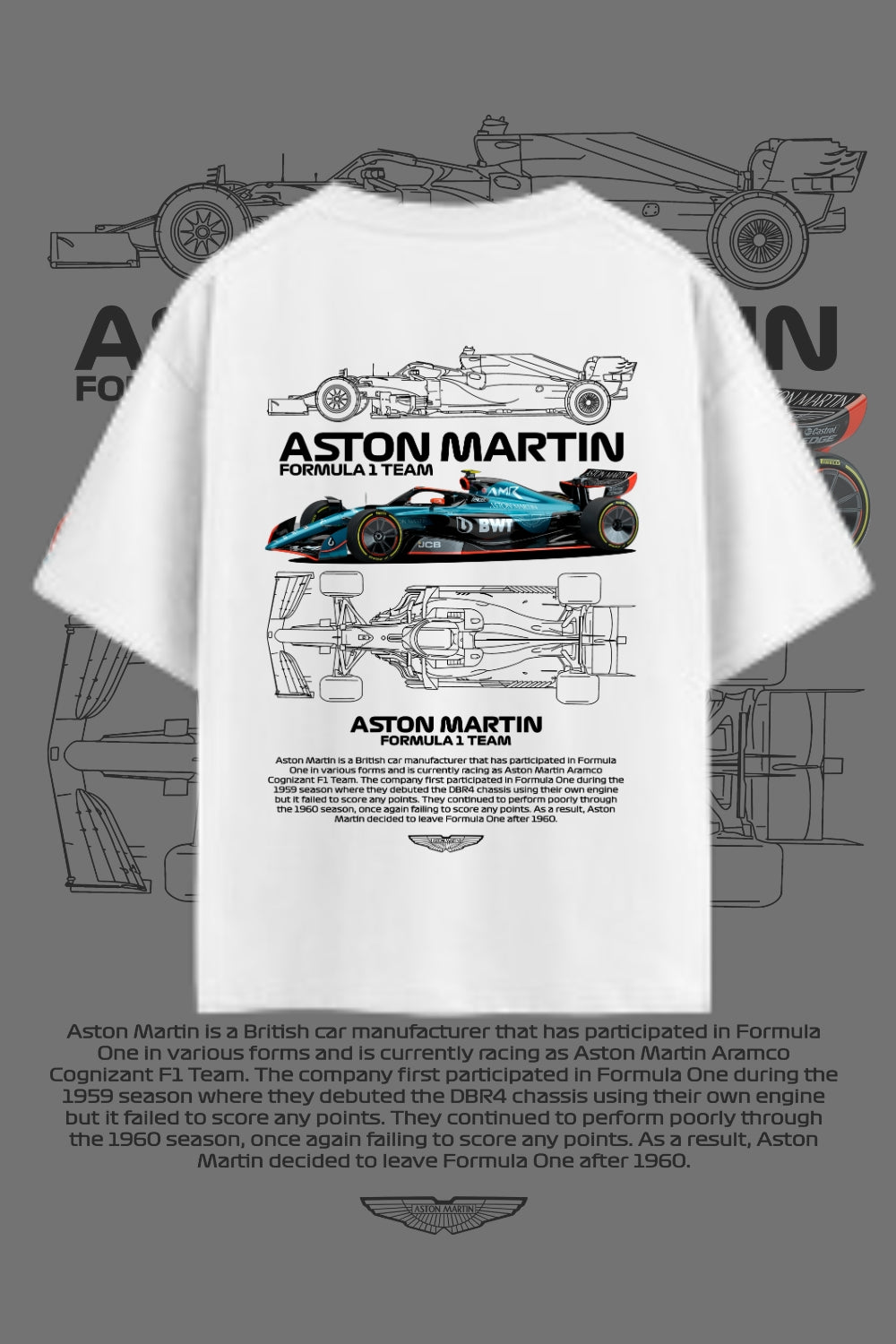 Luxury in Every Thread : Aston Martin Oversized White T-shirt