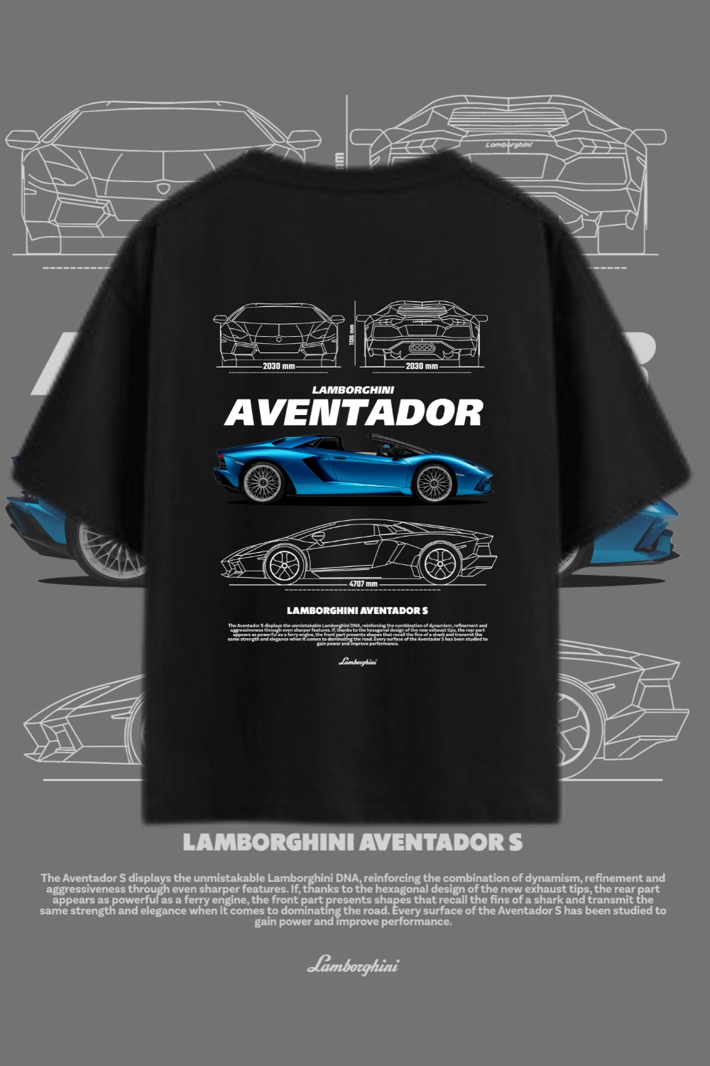 Elevate Streetwear: Lamborghini Oversized Premium Black T-Shirt