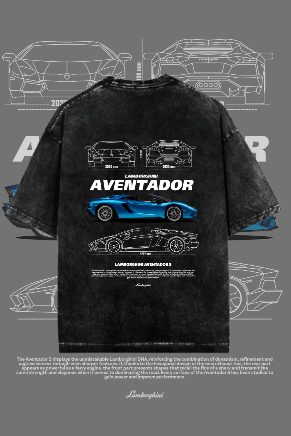 Power Meets Fashion: Lamborghini Oversized T-shirt in Acid Wash Green