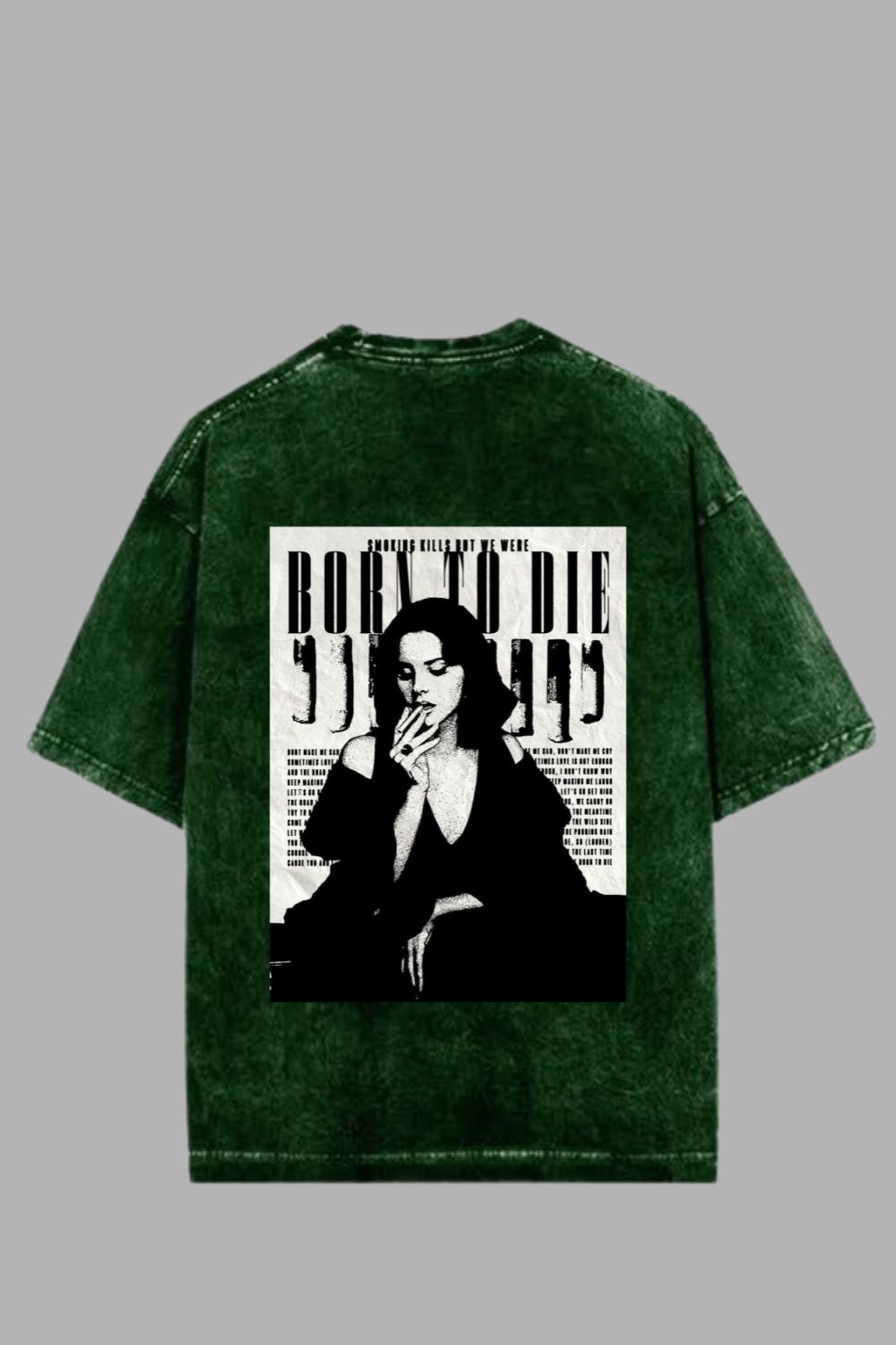 Luxury Streetwear: Oversized Acid Wash T-shirt with Lana Del Rey Art