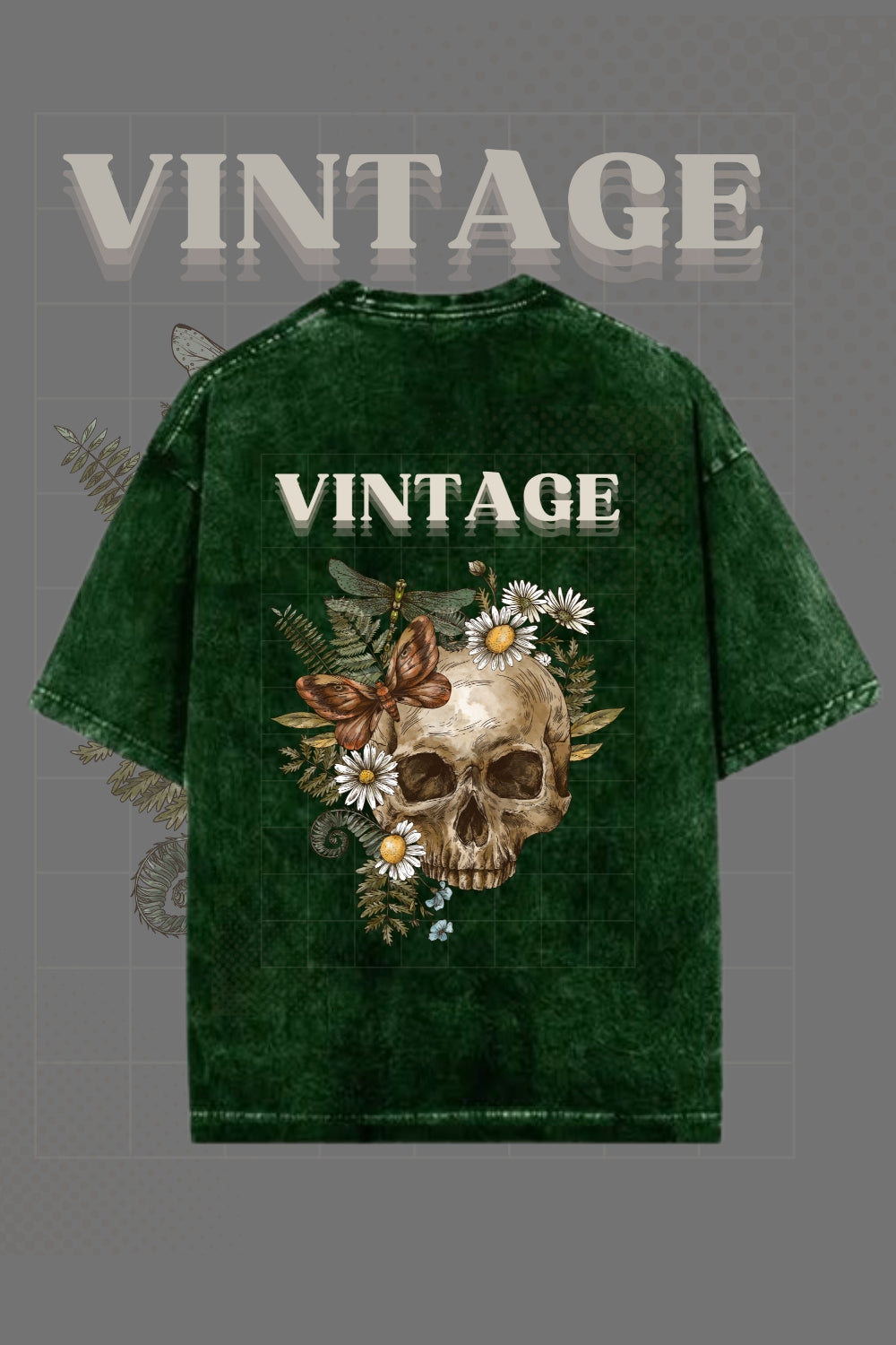 The Luxury of Vintage, Reimagined – Premium Oversized Acid Wash Green T-shirt